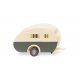 1950-1962 Sportberger L3 Camper Trailer - Assembled -- Ivory, Gray, HO, Wiking 5401