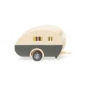 1950-1962 Sportberger L3 Camper Trailer - Assembled -- Ivory, Gray, HO, Wiking 5401