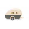 1950-1962 Sportberger L3 Camper Trailer - Assembled -- Ivory, Gray, HO, Wiking 5401