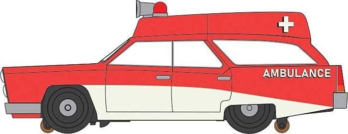 Station Wagon Ambulance - 3-Rail - Williams E-Z Street(R) -- Ambulance (red, white), G, Bachmann Industries 42743