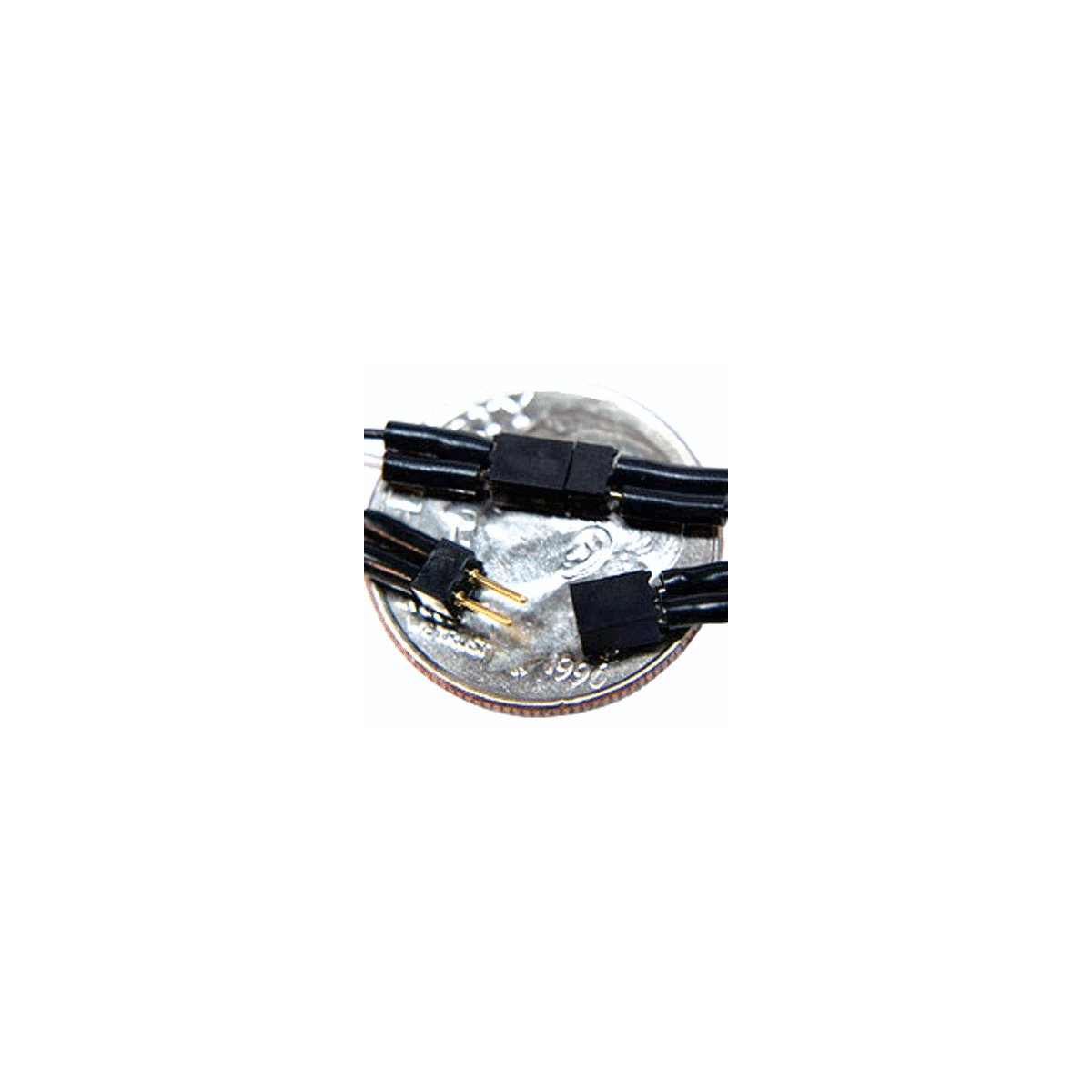 2-Pin Mini Connector Set (1 Male, 1 Female) -- .12 x .085 x .243` with 7` Attached , All Scales, Train Control Systems 1301