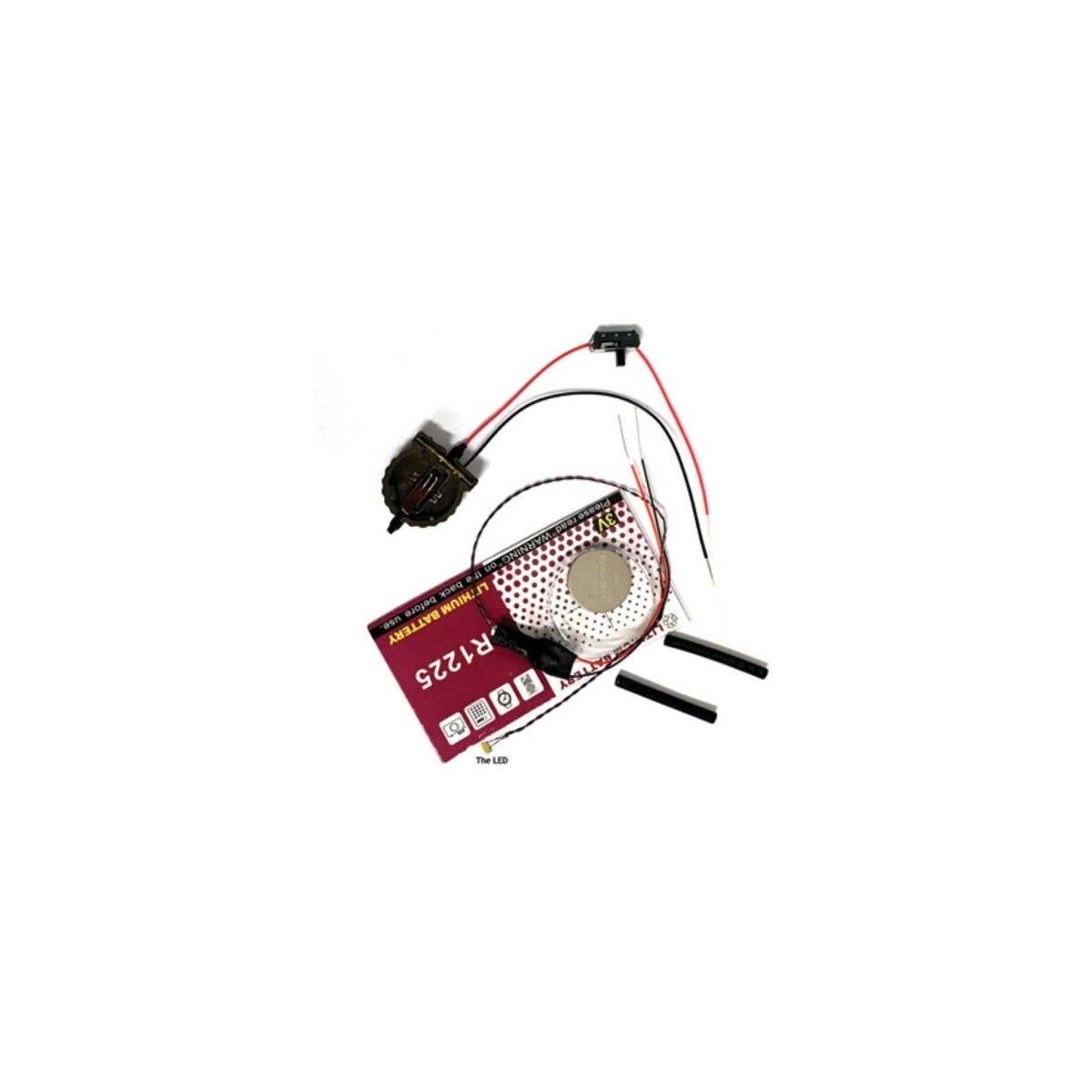 End-of-Train Device - Kit -- Red Nano LED. Battery Included w/On-Off Switch, All Scales, Evan Designs 3VNFRED