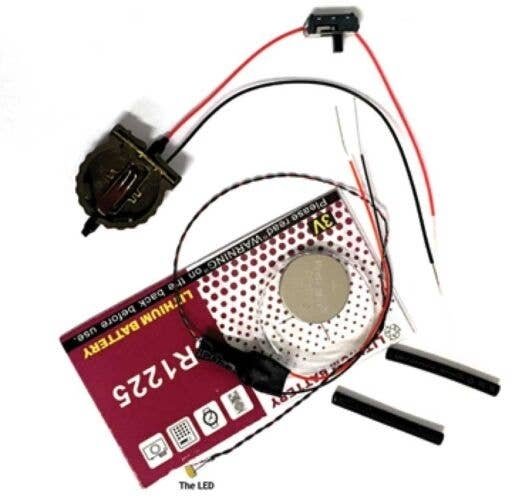 End-of-Train Device - Kit -- Red Nano LED. Battery Included w/On-Off Switch, All Scales, Evan Designs 3VNFRED
