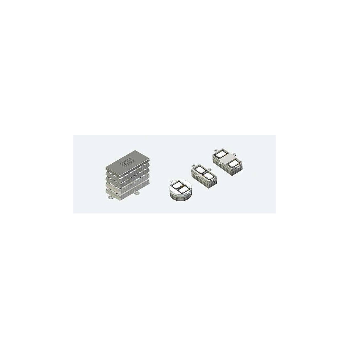 Modular Speaker Baffle Set for Twin Sugar Cube Speakers -- 28mm 20x40mm and 16x35mm baff, All Scales, LokSound By ESU 50340