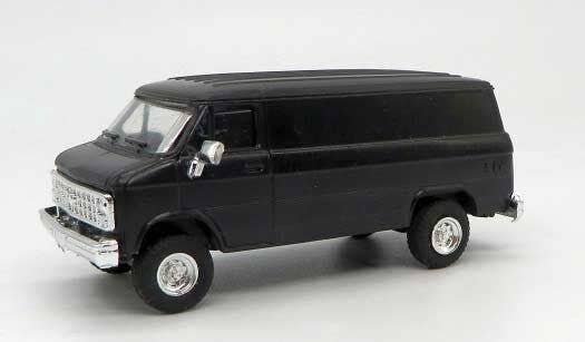Chevrolet Cargo Van - Assembled -- Black, HO, Trident Miniatures 90046S