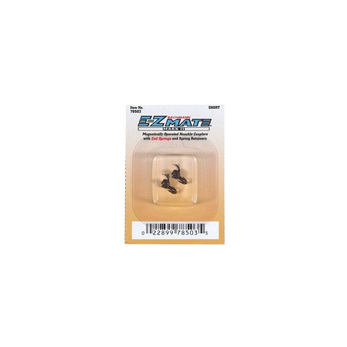 E-Z Mate Mark II Magnetic Knuckle Couplers -- Short Shank 12 Pairs, N, Bachmann Industries 78503