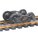 Bettendorf T-Section Fully Sprung Metal Trucks -- Code 110 (.110`) 33` Ribbed-Back RP-25 Wh, HO, Kadee Quality Products 511