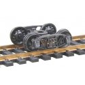 1898 Andrews Fully Sprung Metal Trucks -- Code 110 (.110`) 33` Ribbed-Back RP-25 Wheels - 1, HO, Kadee Quality Products 509