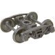 2-Rail A.S.F. A-3 Ride-Control Metal Trucks -- With 33′ Smooth-Back Metal P48 Wheels 1 Pair, O, Kadee Quality Products 755