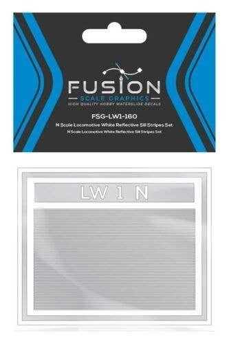 Railroad Locomotive White Reflective Sill Stripes Set, N, FUSION SCALE GRAPHICS 260002
