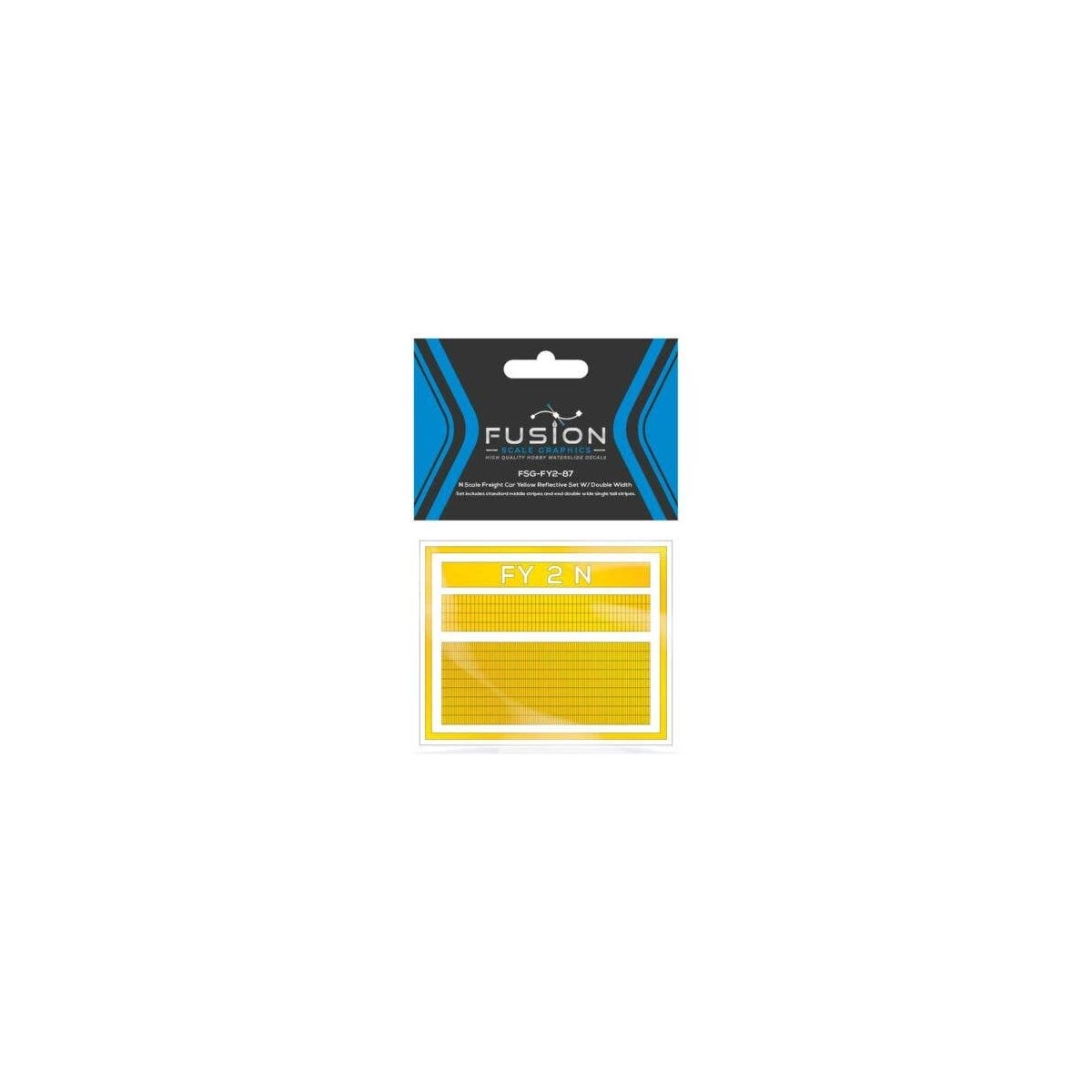 Railroad Freight Car Yellow Reflective Markings Set w/Double Width Stripes, N, FUSION SCALE GRAPHICS 260004