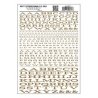 Dry Transfer Alphabet & Numbers - Extended Railroad Roman -- Gold, All Scales, Woodland Scenics 717