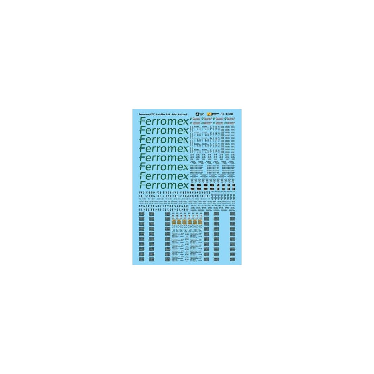 Ferrocarril Mexicano - FXE -- AutoMax Articulated Autoracks, HO, Microscale Industries Inc 871530