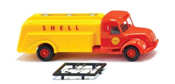 1955-1957 Magirus S 7500 Tank Truck - Assembled -- Shell (red, yellow), HO, Wiking 88303