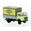 OM-UNIC 24c Low-Side Delivery Truck with Tarp - Assembled -- Yacco (green, gray, yellow, German Lettering), HO, Brekina Automode