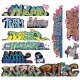 Mega Set Modern `Tagger` Graffiti Decals -- 10 pkg(11), N, Blair Line 1259
