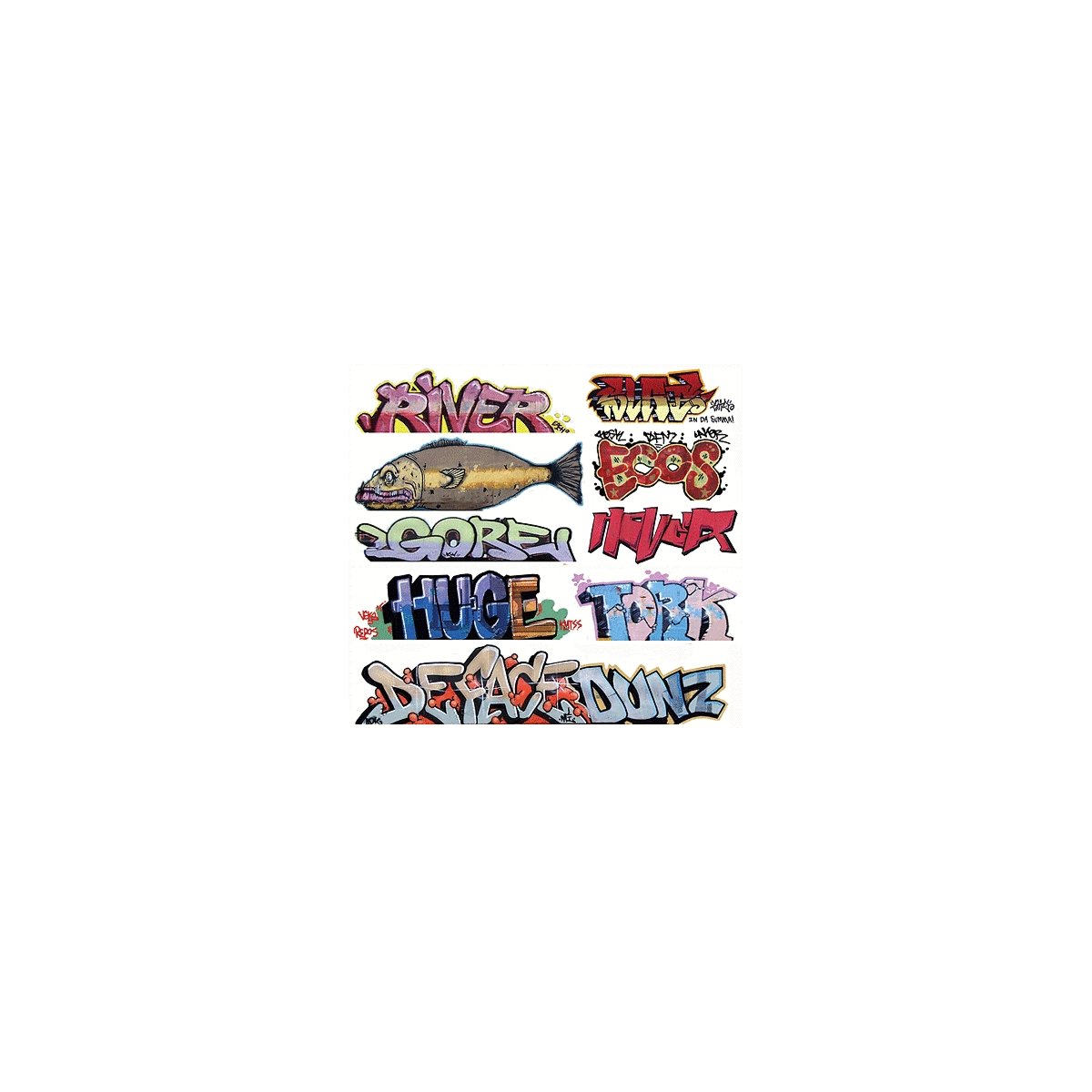 Mega Set Modern `Tagger` Graffiti Decals -- 7 pkg(9), N, Blair Line 1256