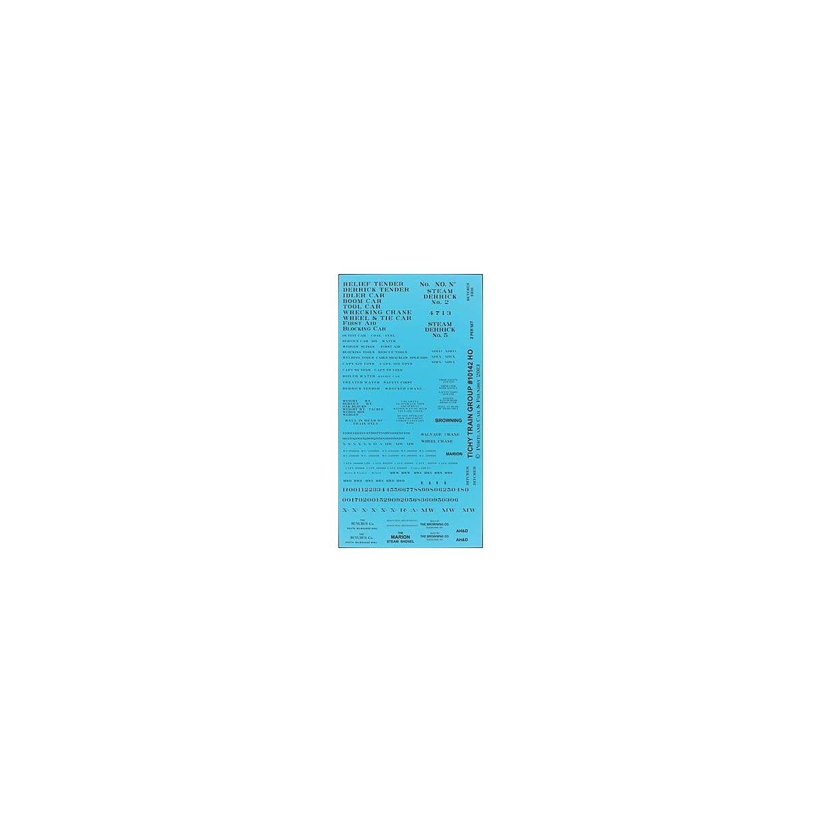 Railroad Decal Set -- Railroad Roman Wreck Train Lettering (black), HO, Tichy Train Group 10142