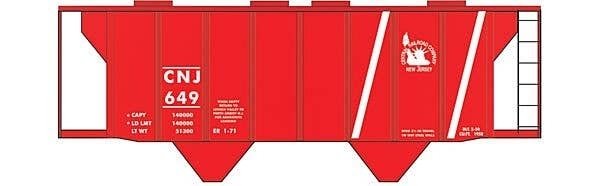 Railroad Decal Set -- Central Railroad of New Jersey Aragonite-Service Covered Hopper (Red Sch, HO, Tichy Train Group 10113