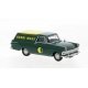 1957-1960 Opel Rekord P2 CarAVan Cargo Station Wagon - Assembled -- Henri Maes (green, yellow, French Lettering), HO, Brekina Au