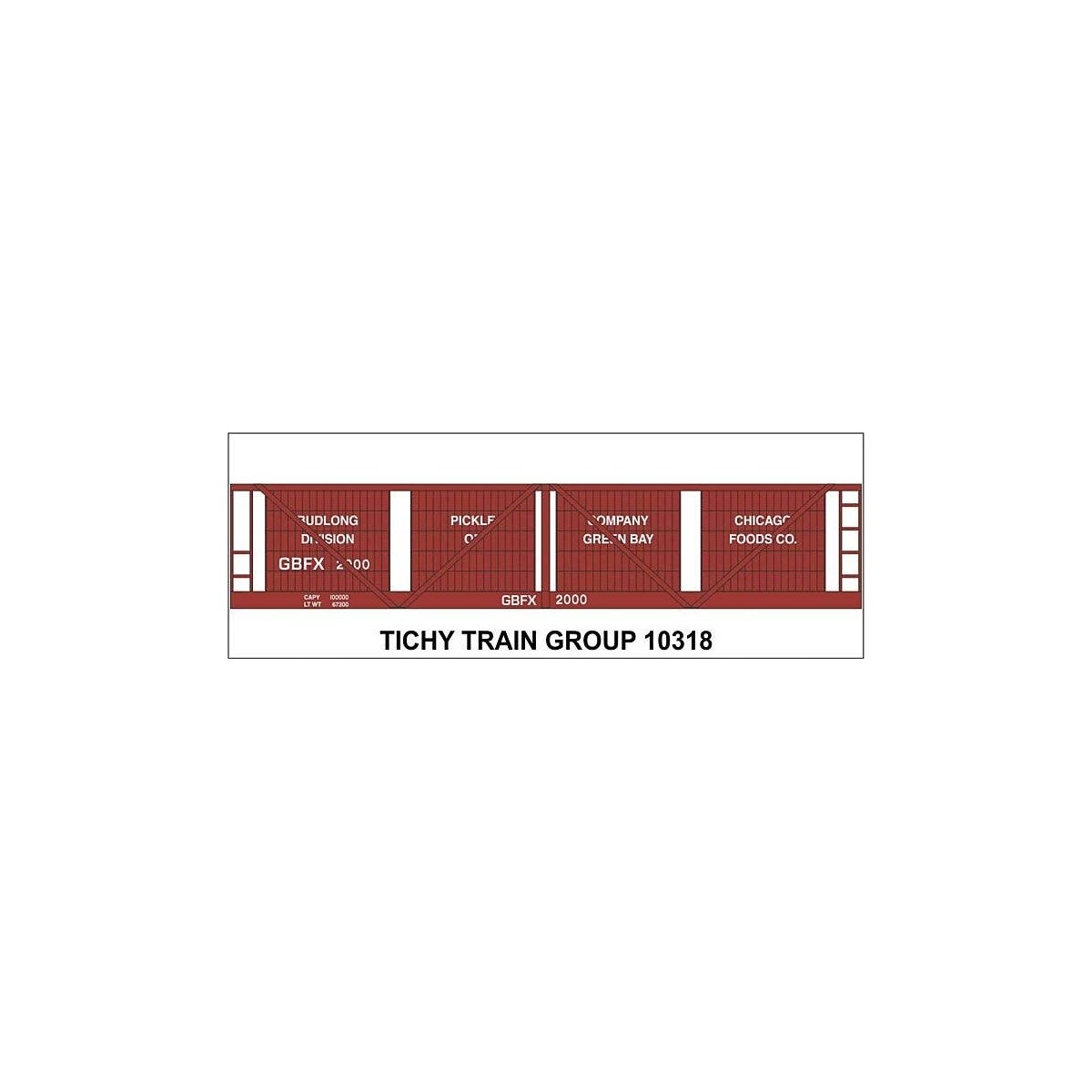 Railroad Decal Set -- Budlong Pickle Co. 1922 4-Vat Wood Pickle Car, HO, Tichy Train Group 10318