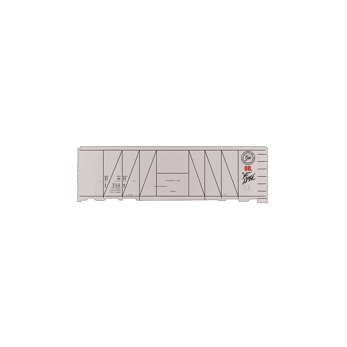 Railroad Decal Set -- Delaware & Hudson Cement Boxcar (Gray Car), HO, Tichy Train Group 10148N