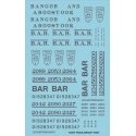 Railroad Decal Set -- Bangor & Aroostook Roadname Set (blue), HO, Tichy Train Group 10427