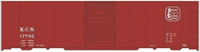 Railroad Decal Set -- Kansas City Southern 40′ Steel Boxcar (Boxcar Red Car, Octagon Logo), HO, Tichy Train Group 10235
