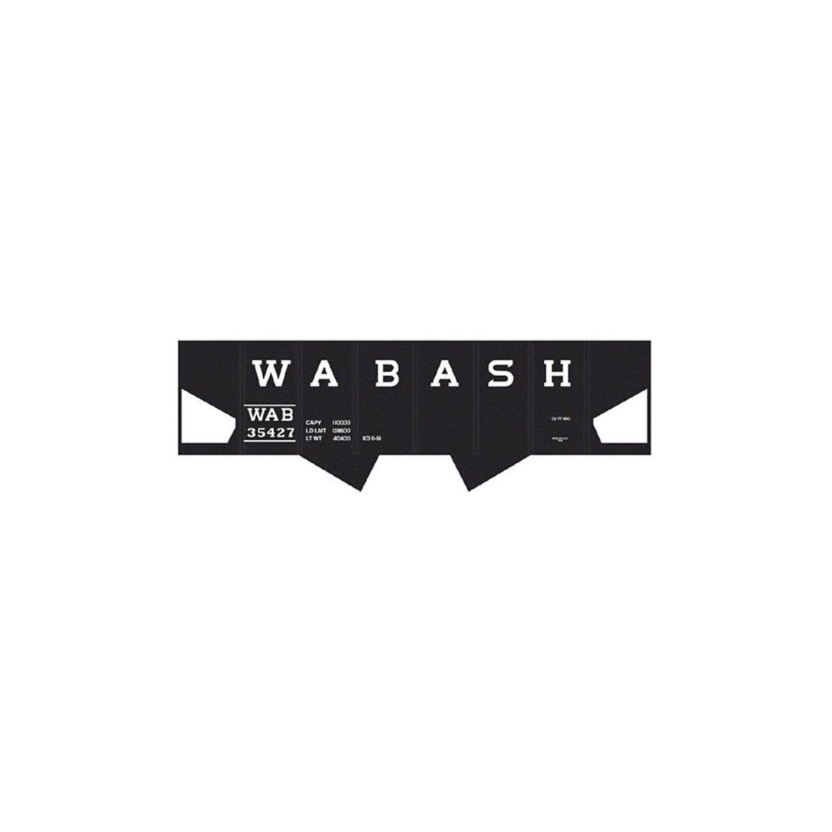 Railroad Decal Set -- Wabash USRA 2-Bay Hopper, HO, Tichy Train Group 10027