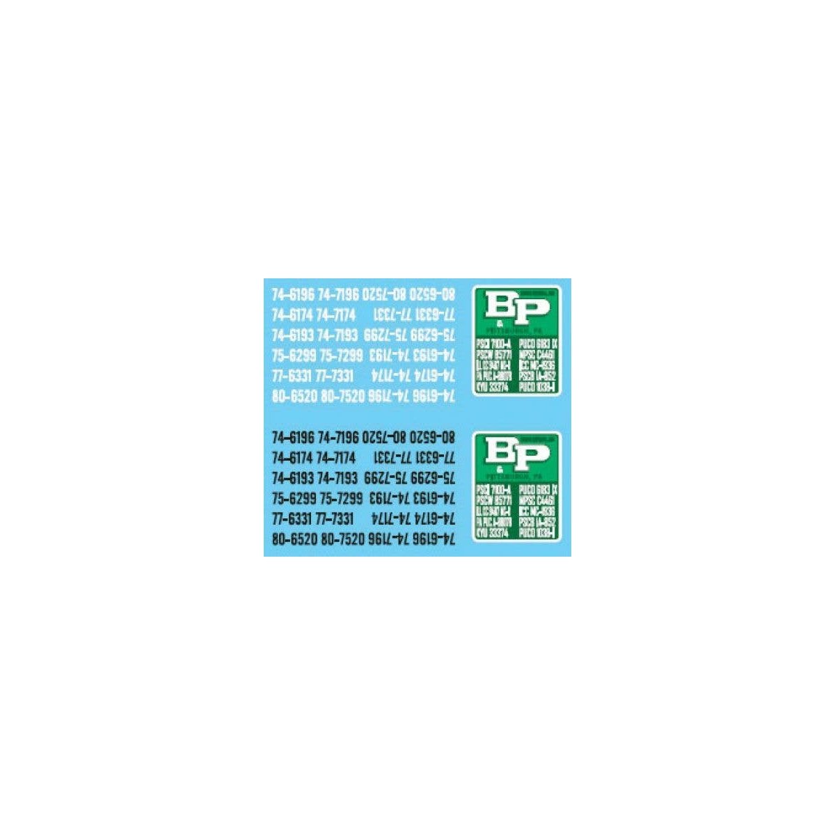 Vehicle Decal Set -- B&P Motor Express, HO, Lonestar Models 12030