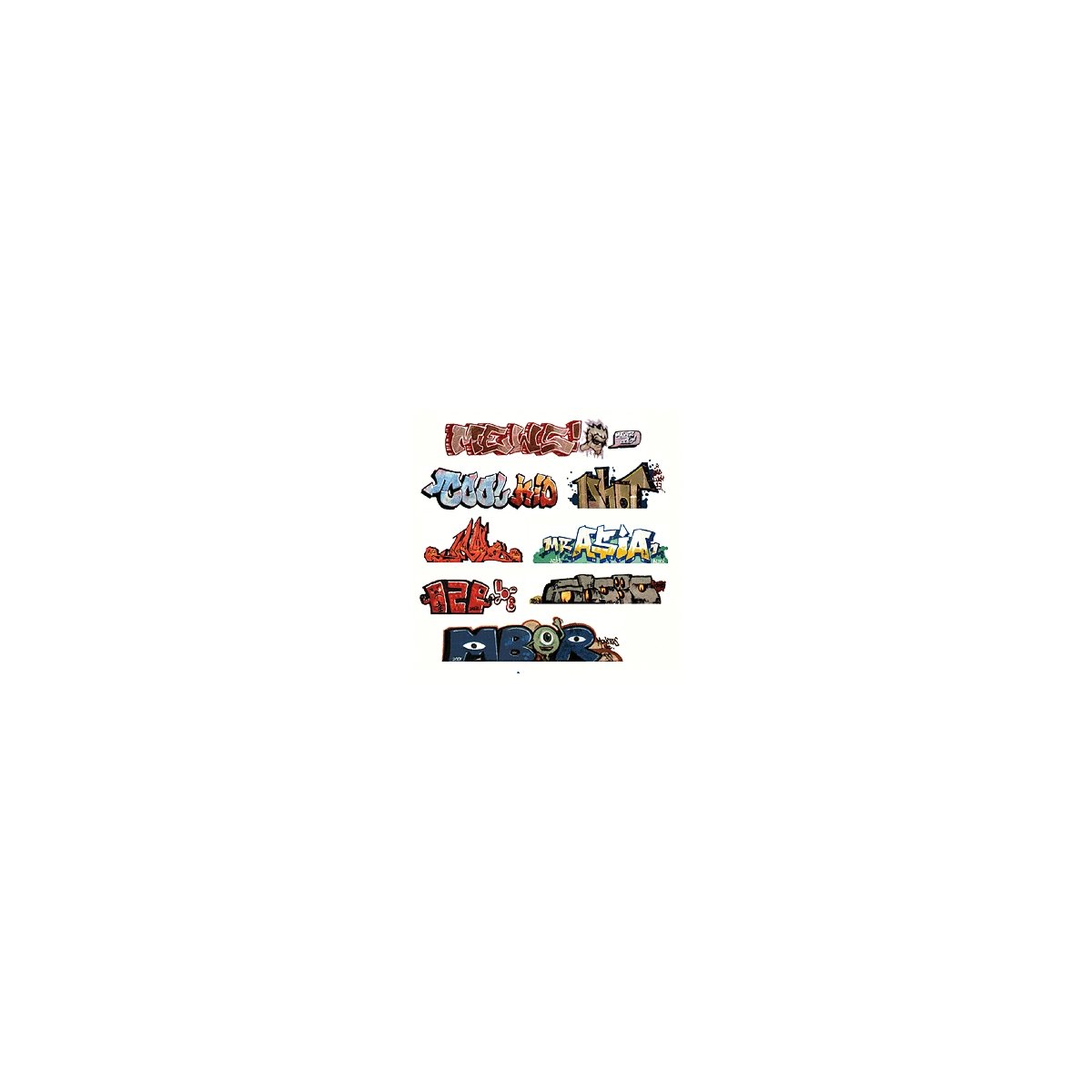 Graffiti Decals Mega Set -- Set 1 pkg(8), HO, Blair Line 2244