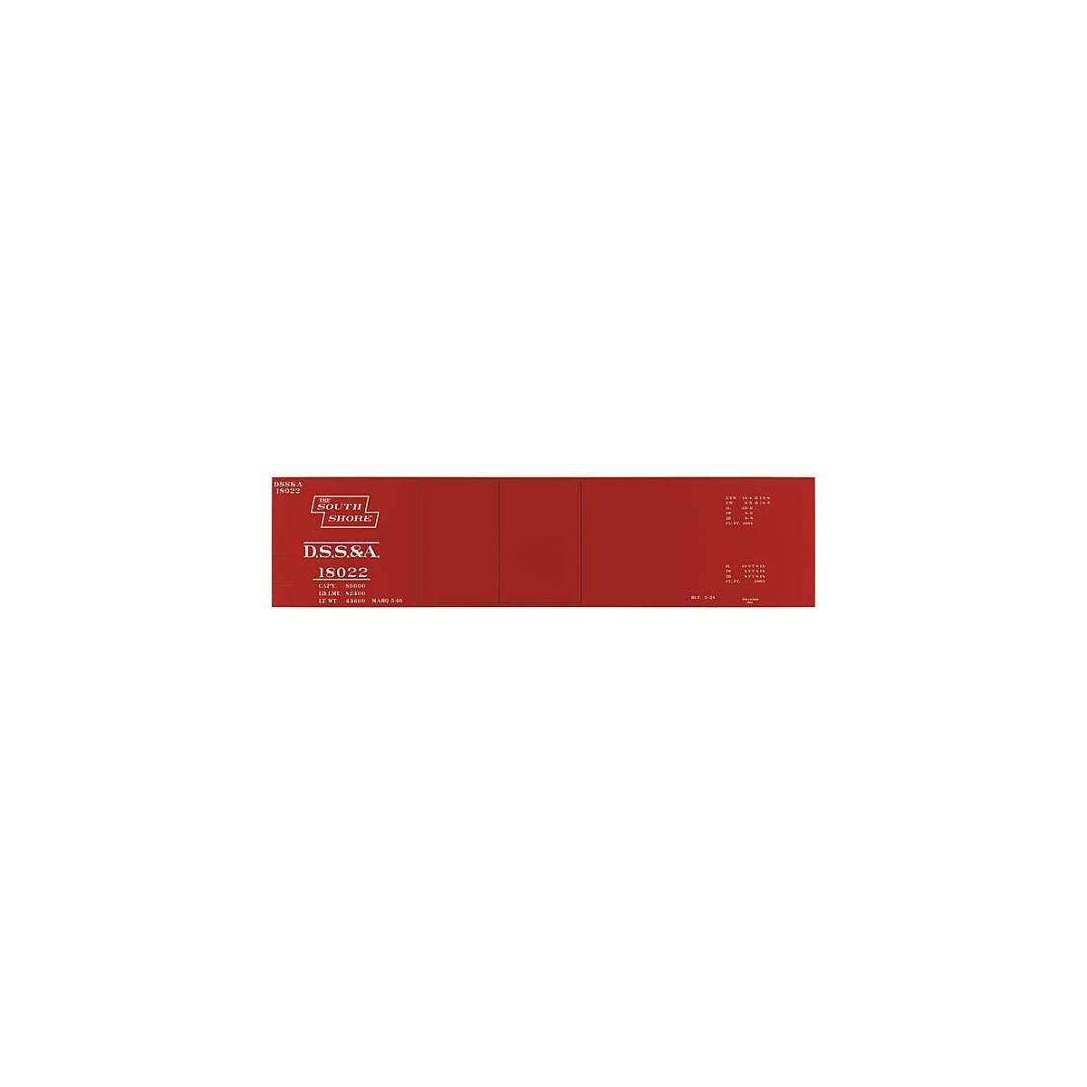 Railroad Decal Set -- Duluth, South Shore & Atlantic 40′ Double-Door Steel Boxcar, HO, Tichy Train Group 10136