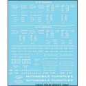 Railroad Decal Set -- 40`, 50` Boxcar Data, Gothic Lettering (white), HO, Tichy Train Group 10447