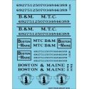Railroad Decal Set -- Boston & Maine - MTC Roadname Set (black), N, Tichy Train Group 10416N