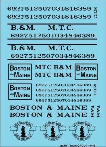 Railroad Decal Set -- Boston & Maine - MTC Roadname Set (black), N, Tichy Train Group 10416N