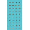 Railroad Decal Set -- 20 Assorted Pairs of Raised-Print Builders Plates, HO, Tichy Train Group 10183