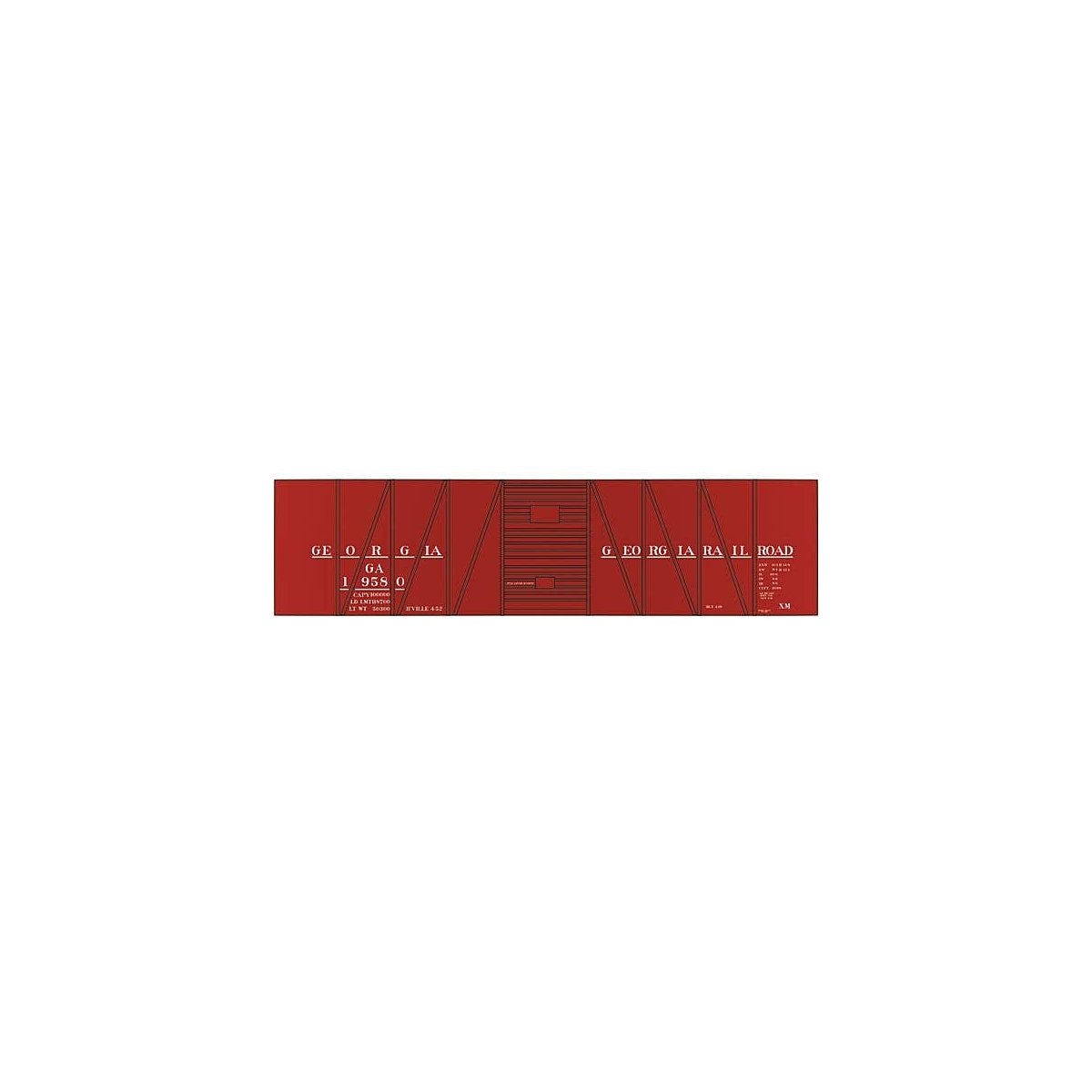 Railroad Decal Set -- Georgia Railroad USRA 40′ Single-Sheathed Boxcar, HO, Tichy Train Group 10167