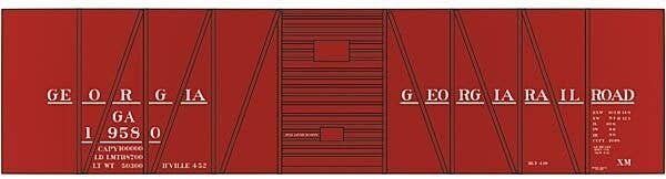 Railroad Decal Set -- Georgia Railroad USRA 40′ Single-Sheathed Boxcar, HO, Tichy Train Group 10167
