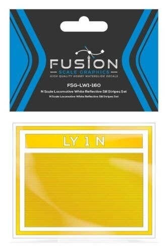 Railroad Locomotive Yellow Reflective Sill Stripes Set, N, FUSION SCALE GRAPHICS 260003