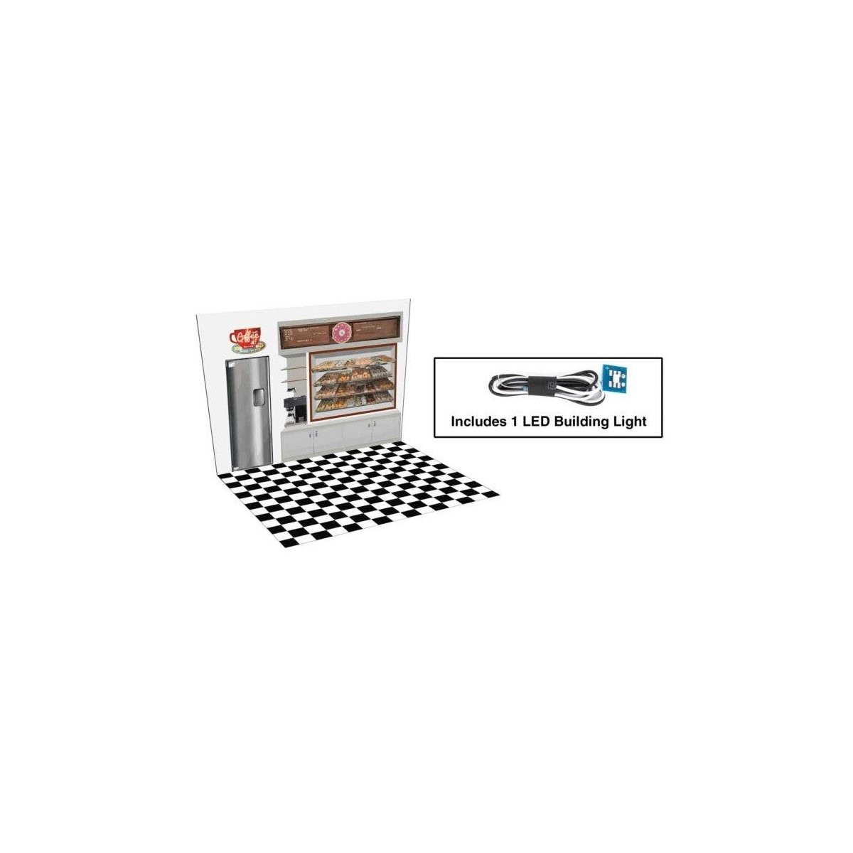 Hole-In-One Donut Shop - Spaces -- Interior Lighting and Detail Insert, HO, Walthers Cornerstone 4702