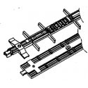 Underframe -- 50` `Evans 20` Cushion with Brake Set, HO, Details West 183