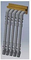 5 Line MU Hose -- Plastic pkg(4), HO, Cal Scale 190726