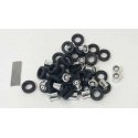 Rear Wheelsets for Trucks -- Low Profile (chrome) pkg(8), HO, Herpa Models 5533