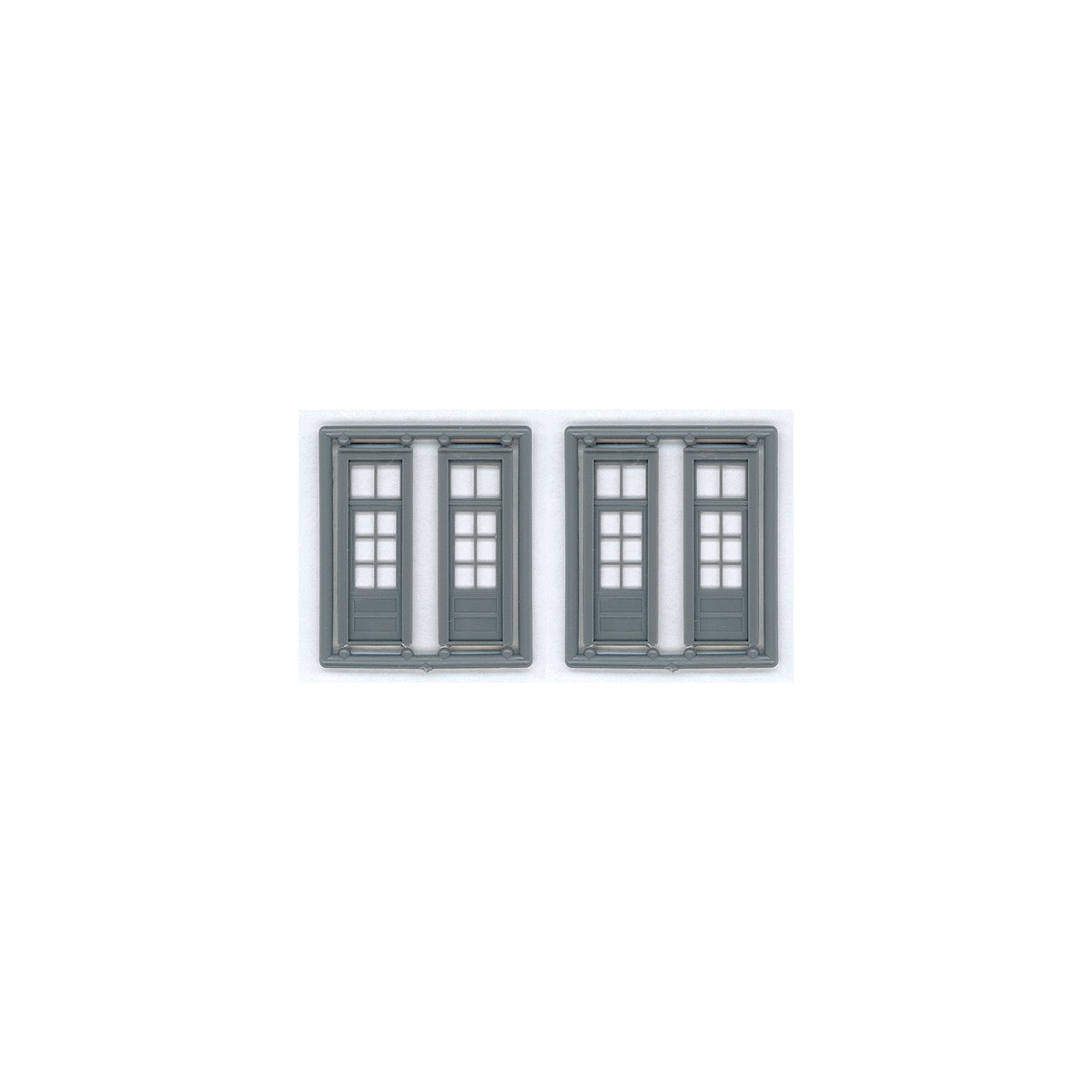 6-Lite Door w/2 Lite Transom - pkg(4) -- 33 x 110` (Fits Opening .42 x 1.31`), HO, Tichy Train Group 8132