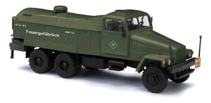1959 IFA G 5 Tank Truck - Assembled -- Bereitschaftspolizei (green, German Lettering), HO, Busch Gmbh & Co Kg 51559