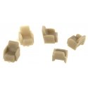 Passenger Car Seating -- Lounge Seats pkg(100), HO, Palacecarco LLC 5004100