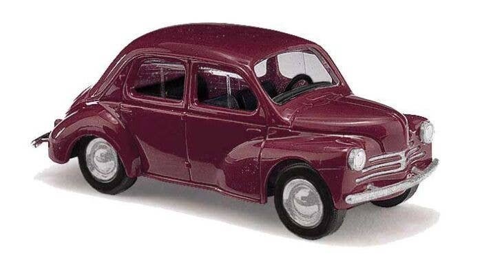 1958 Renault 4 CV Sedan - Assembled -- Red, HO, Busch Gmbh & Co Kg 89110
