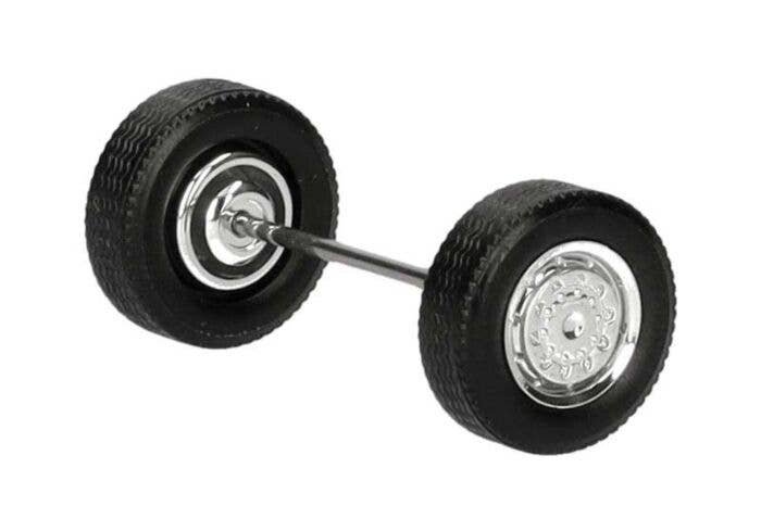 AWD Steering Wheelsets -- 8 Sets, HO, Herpa Models 54966