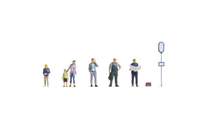 At the Bus Stop -- pkg(6), HO, Noch Gmbh & Co 15246