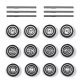 Noble Spoke Rim Set -- 4 Each of 3 Styles, HO, Busch Gmbh & Co Kg 49959